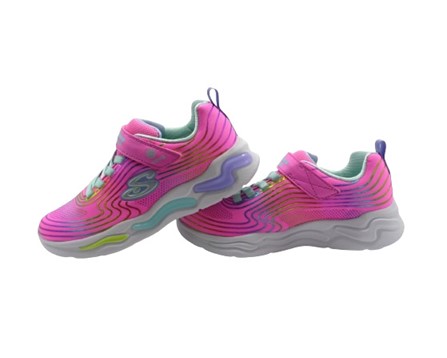 Scarpa ginnica con finti lacci e velcro con led