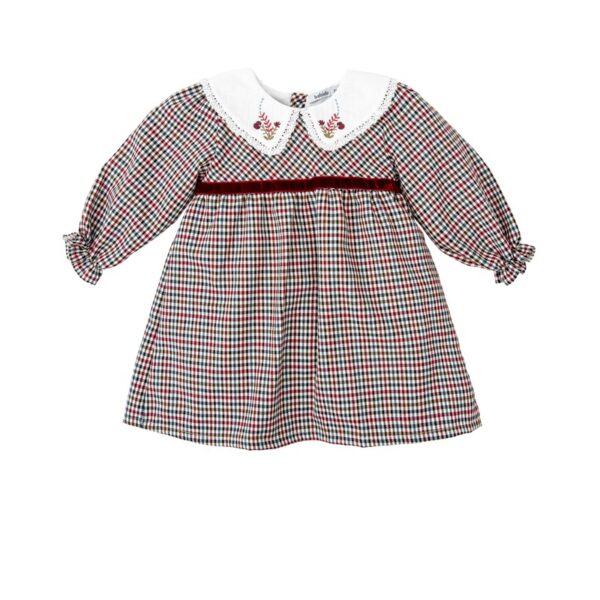 Vestito pied de poule con colletto