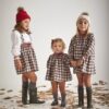 Vestito a quadretti con dettagli ricamo punto smock