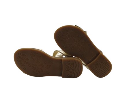 Sandalo in pelle laminata con fiocco