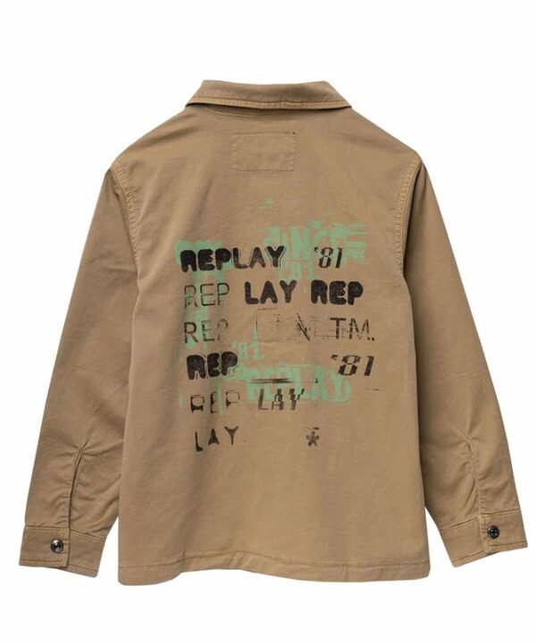 Camicia con taschine e stampa sul retro