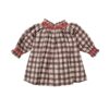 Vestito a quadretti con dettagli ricamo punto smock