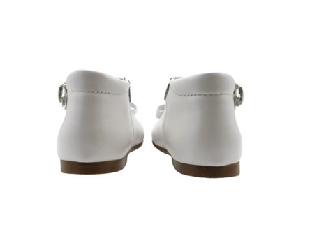 Ballerina primo passo in pelle con fiocco