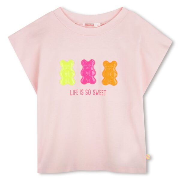 T-shirt mezza manica con applicazione orsetti
