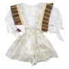 Completo salopette e camicia maniche palloncino
