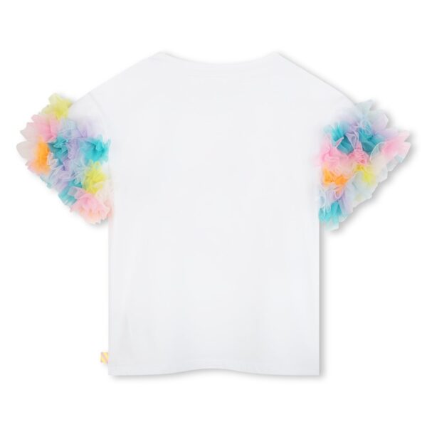 T-shirt mezza manica con tulle e stampa