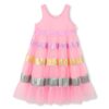 Vestito smanicato in tulle con fasce pailettes