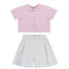 Completo camicia a righe e short