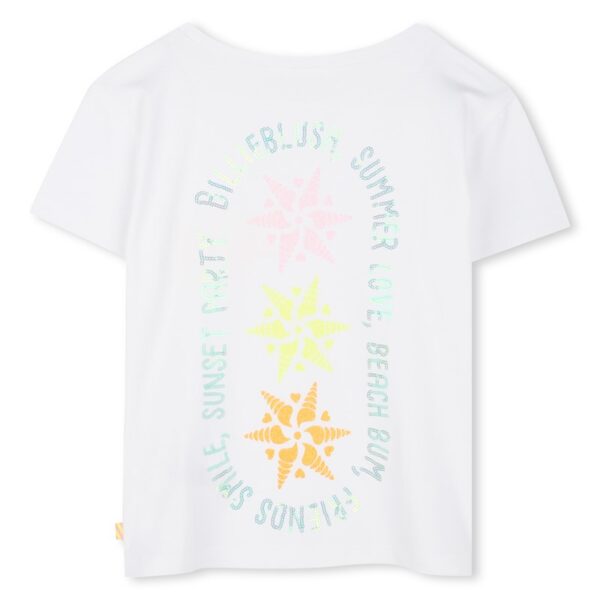 T-shirt mezza manica con stampa sul retro glitterata