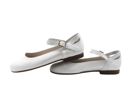 Ballerina in pelle con cinturino
