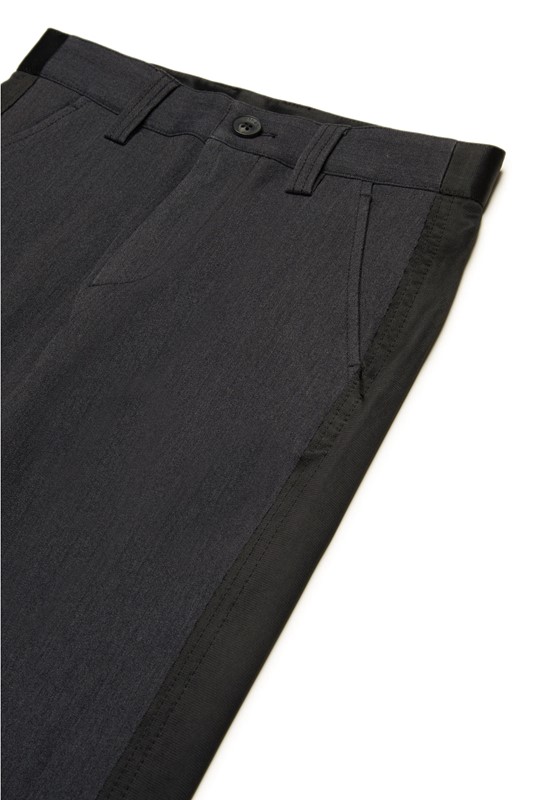 Pantalone doppio tessuto con logo oval d