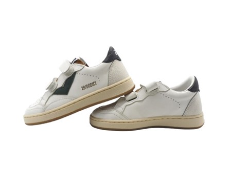 Sneaker in pelle con doppio velcro