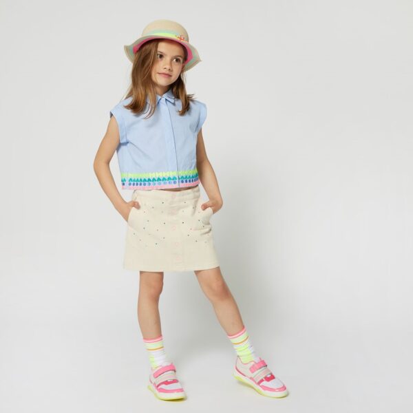 Camicia a righe con ricami alla base