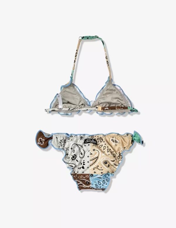 Bikini a triangolo con stampa bandanna patch