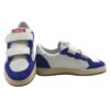 Sneaker in pelle e camoscio con doppio velcro