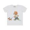 Completo t-shirt con orsetto e bermuda a righe