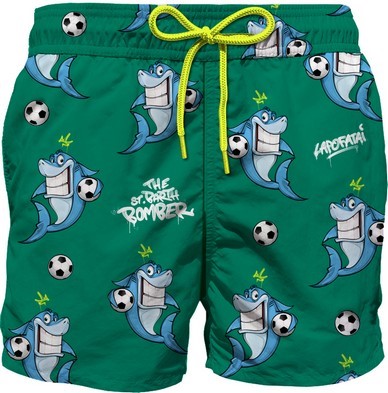 Costume mare media lunghezza con stampa shark bomber 51
