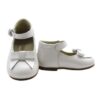Ballerina primo passo in pelle con fiocco