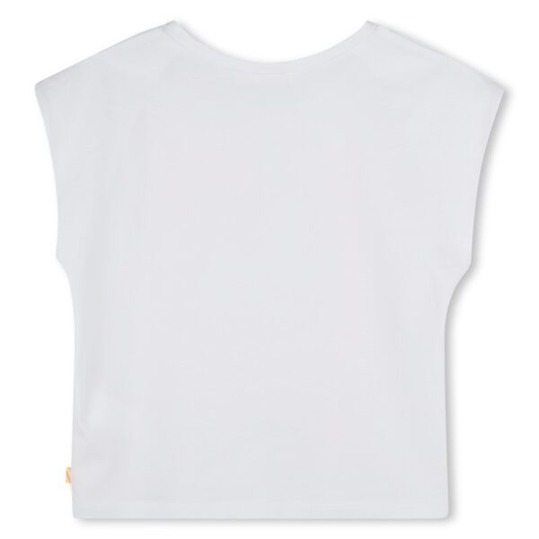 T-shirt con stampa e pailettes