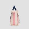 Borsa in tela di cotone a righe con tracolla