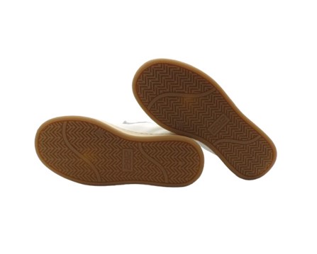 Sneaker in pelle laminata e micro glitter con doppio velcro
