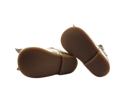 Ballerina primo passo in pelle con fiocco