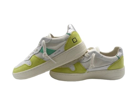 Sneaker in pelle e camoscio con lacci