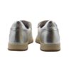 Sneaker in pelle laminata e micro glitter con doppio velcro