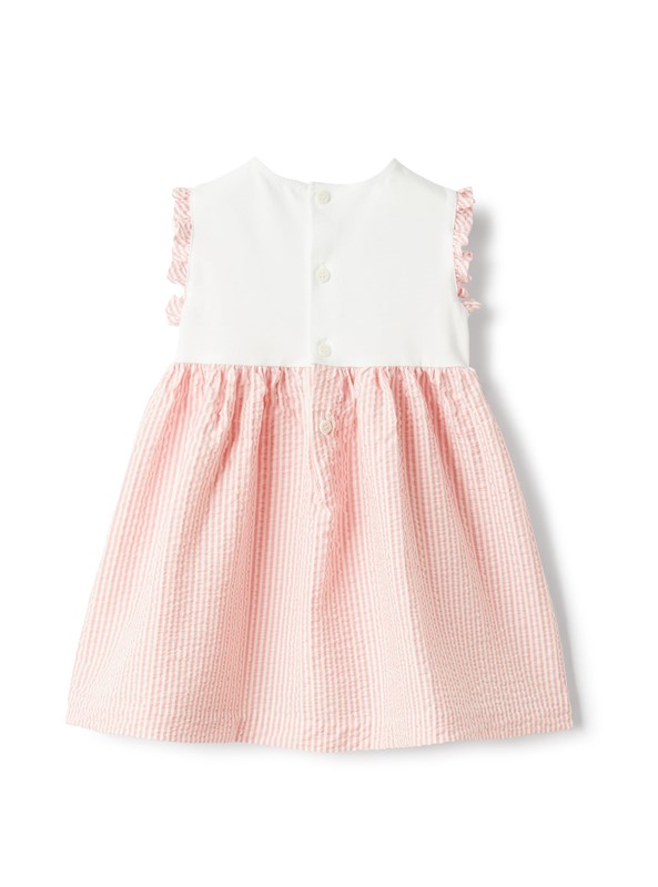 Vestito smanicato con ricamo