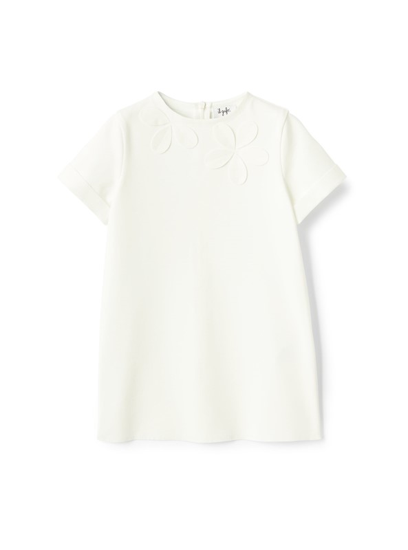 Vestito mezza manica con applicazione fiore