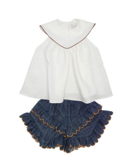Completo casacca con profilo e short con rouches