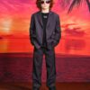 Giacca blazer doppio tessuto con logo oval d
