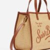 Borsa a mano vivian midi beige effetto paglia