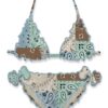 Bikini a triangolo con stampa bandanna patch