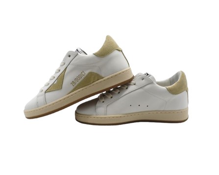 Sneaker in pelle e camoscio con lacci