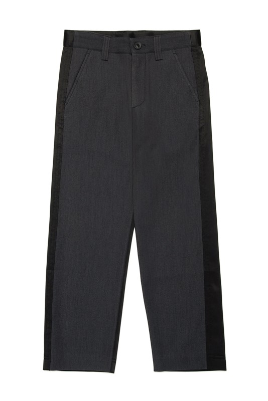 Pantalone doppio tessuto con logo oval d