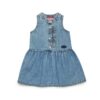 Vestito in denim chiaro con logo oval d