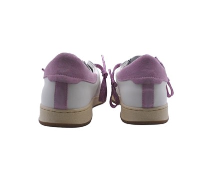 Sneaker in pelle e camoscio con lacci