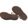 Sandalo in pelle laminata con fascia intrecciata e fibbia