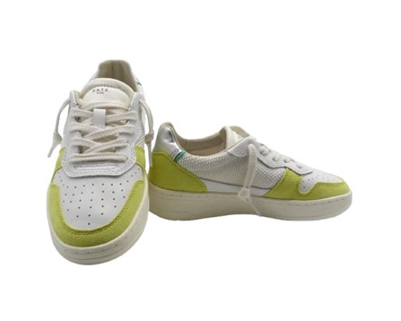 Sneaker in pelle e camoscio con lacci