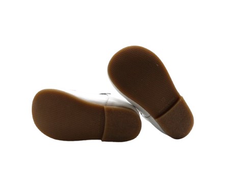 Ballerina primo passo in pelle con fiocco