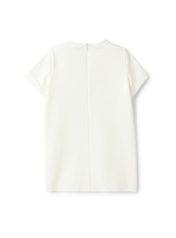Vestito mezza manica con applicazione fiore