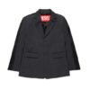 Giacca blazer doppio tessuto con logo oval d