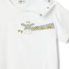 Completo t-shirt con giraffa e short a righe