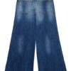 Pantalone denim a zampa con strappi