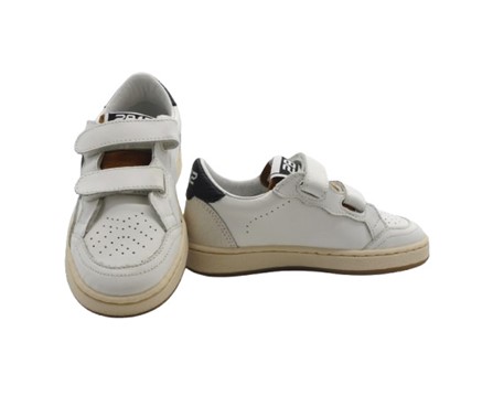 Sneaker in pelle con doppio velcro