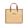Borsa a mano vivian midi beige effetto paglia