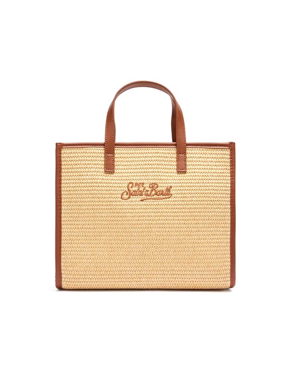 Borsa a mano vivian midi beige effetto paglia