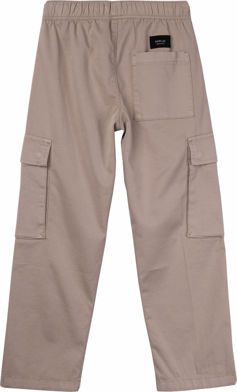 Pantalone cargo in cotone con coulisse