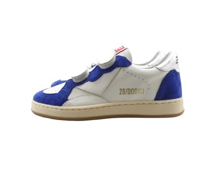 Sneaker in pelle e camoscio con doppio velcro